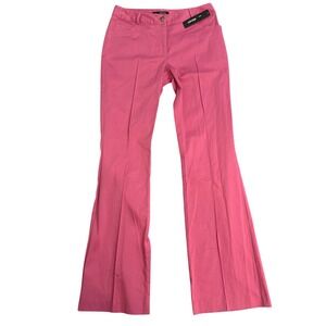 Luxe Eleven Bubblegum Pink Creased Chic Flare Leg Trousers P-97 Size 2 USA NWT